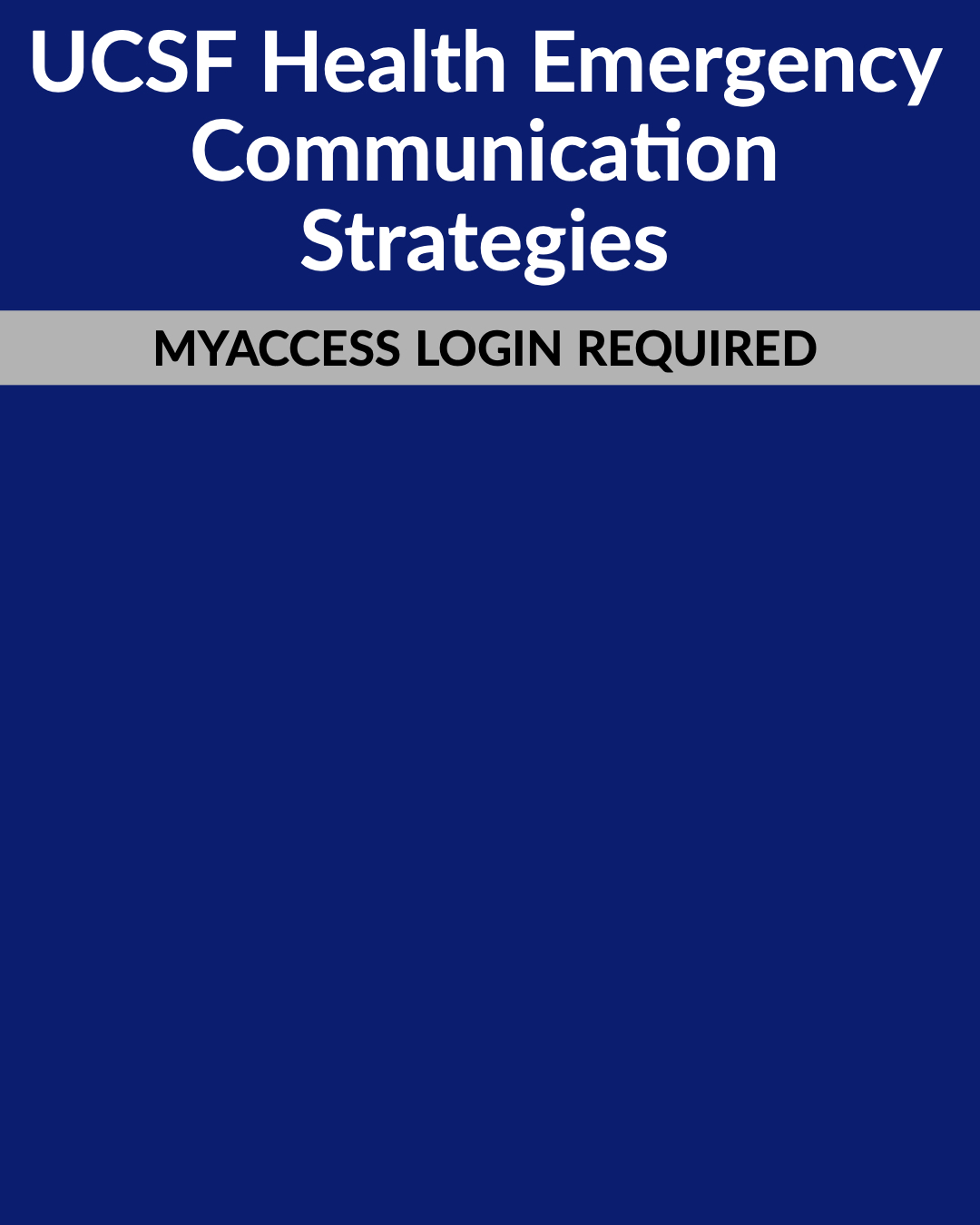 UCSF Health Emergency Communication Strategies